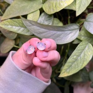 Vintage 14k gold Clear quartz earrings with screw on backs